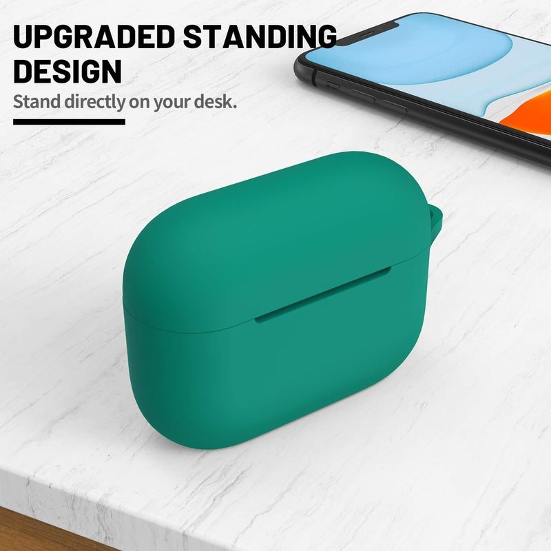 ATUAT for AirPods Pro 1st/2nd Generation Case Cover, Protective Silicone Skin Accessories with Keychain for Women Men for Apple AirPods Pro 2019/2022 Charging Case,Front LED Visible-Sea - Image 2